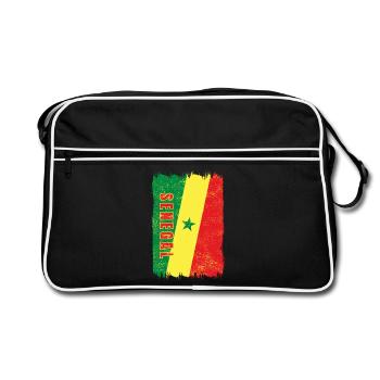 Drapeau du Sénégal - Sac Retro - noir/blanc - Devant