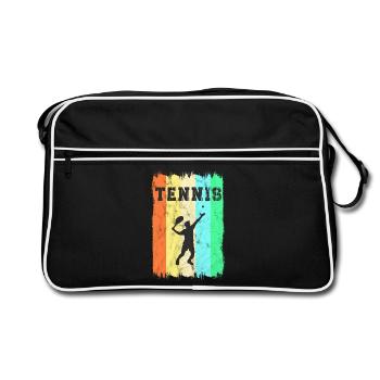 Tennis Vintage Design - Retro Tasche - Schwarz/Weiß - Vorne