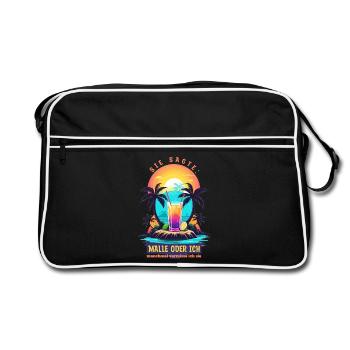 Sie sagte. Malle oder ich - Retro Tasche - Schwarz/Weiß - Vorne