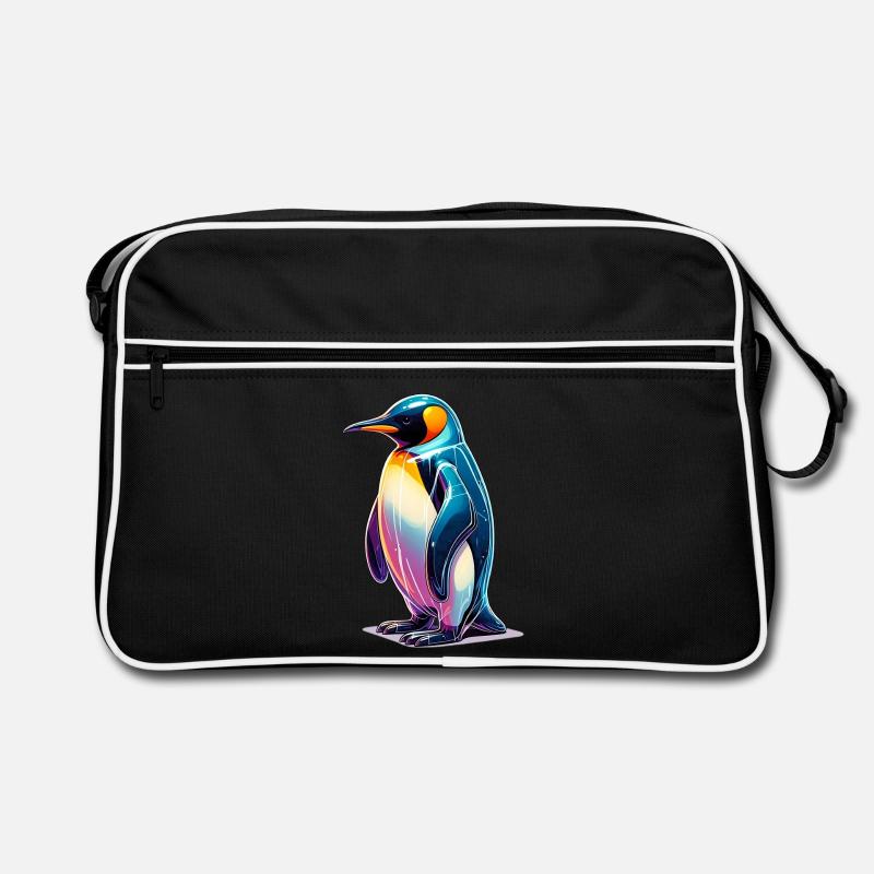 Pinguin - Retro Tasche - Schwarz/Weiß