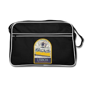 Illustration Bica funicular, Lisbon - Retro Bag - black/white - Front