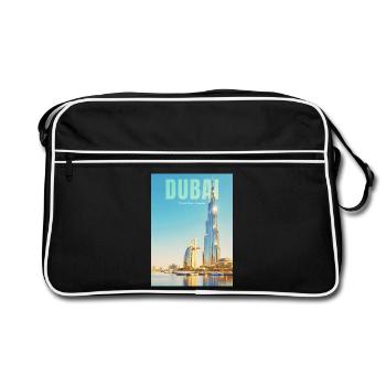 Horizon de Dubaï – Métropole du désert - Sac Retro - noir/blanc - Devant