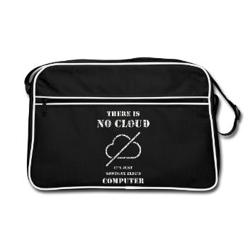 No Cloud – IT Humor Shirt - Retro Bag - black/white - Front
