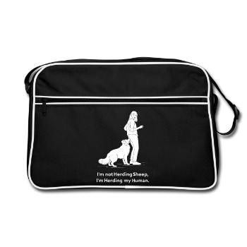 Je garde mon humain - Sac Retro - noir/blanc - Devant