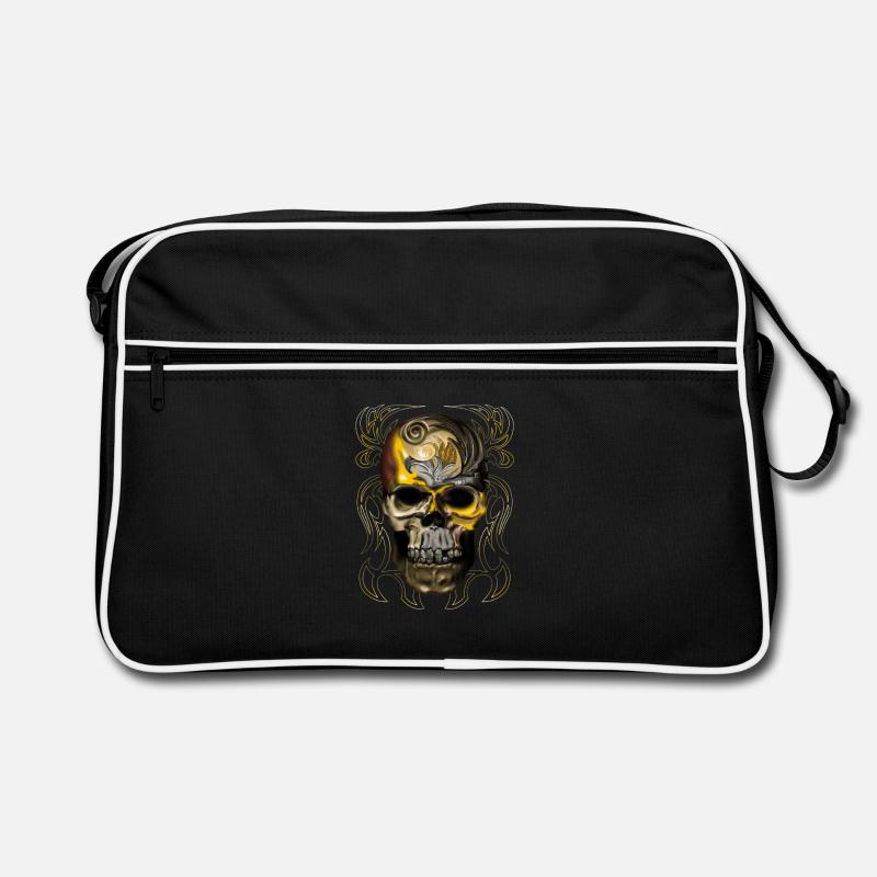 Ornement de crâne doré Sac Retro
