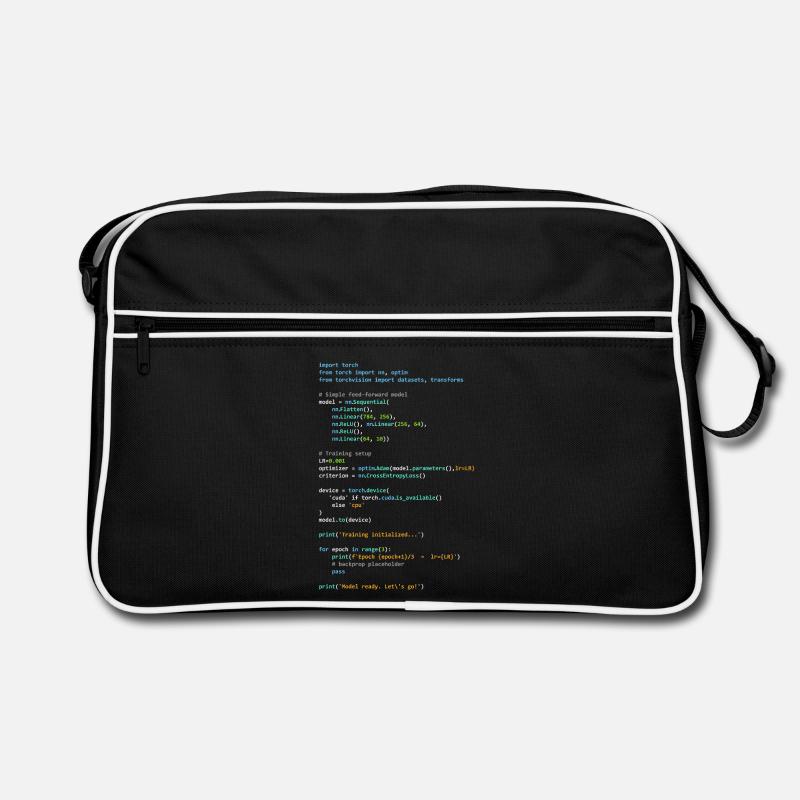 Programmeur Humour - Développeur Logique et Technologie - Sac Retro - noir/blanc
