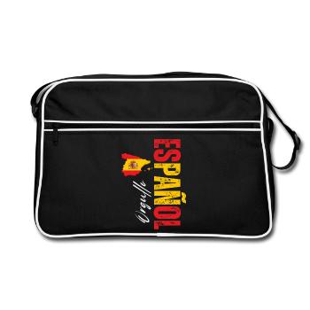 Spanish Pride, vertikales Design - Retro Tasche - Schwarz/Weiß - Vorne