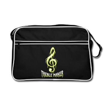 Treble Maker Musique drôle Musicien de jeux de mots - Sac Retro - noir/blanc - Devant