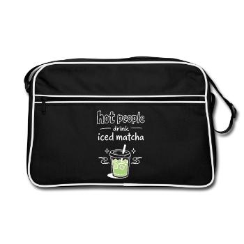 Hot People Drink Iced Matcha Statement - Retro Bag - black/white - Front