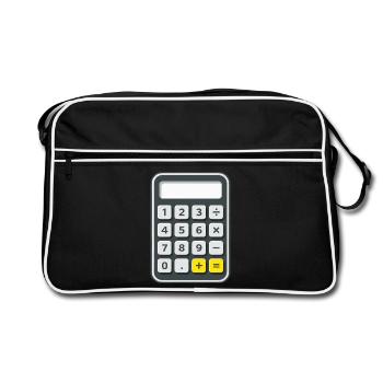 Calculatrice Costume Carnaval Nerd - Sac Retro - noir/blanc - Devant