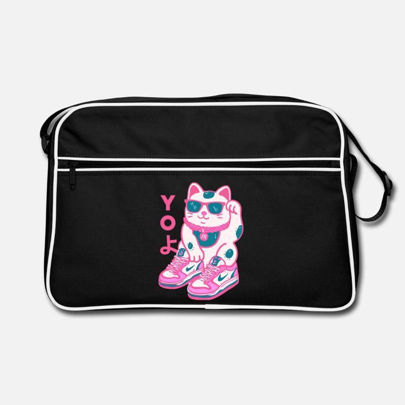 Neon Paws Cat in Sneakers Retro Bag