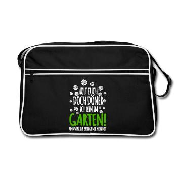 Gärtnerin Im Garten - Retro Tasche - Schwarz/Weiß - Vorne