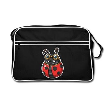 Steampunk Ladybug Red and Chrome Armor - Retro Bag - black/white - Front