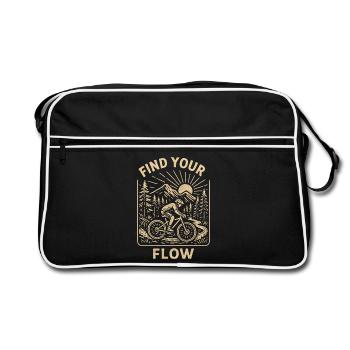 Find Your Flow – Vintage MTB Mountain Bike - Retro Bag - black/white - Front