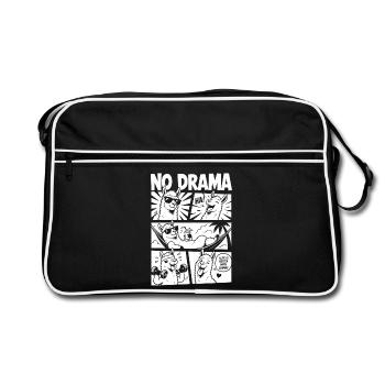 No Drama Lama Comic Design - Retro Tasche - Schwarz/Weiß - Vorne