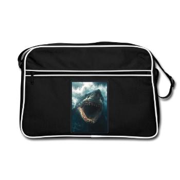 Weißer Haie Weißer Hai - Retro Tasche - Schwarz/Weiß - Vorne
