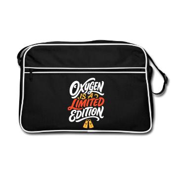 Tauchen – Oxygen Is a Limited Edition - Retro Tasche - Schwarz/Weiß - Vorne