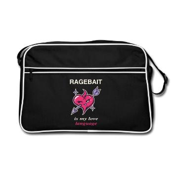 Ragebait is my Love Language Jugendwort 2026 Paar - Retro Tasche - Schwarz/Weiß - Vorne