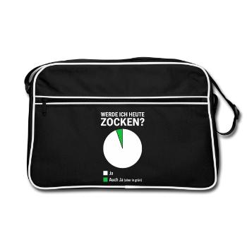 Lustiger Spruch Zocken Gamer - Retro Tasche - Schwarz/Weiß - Vorne