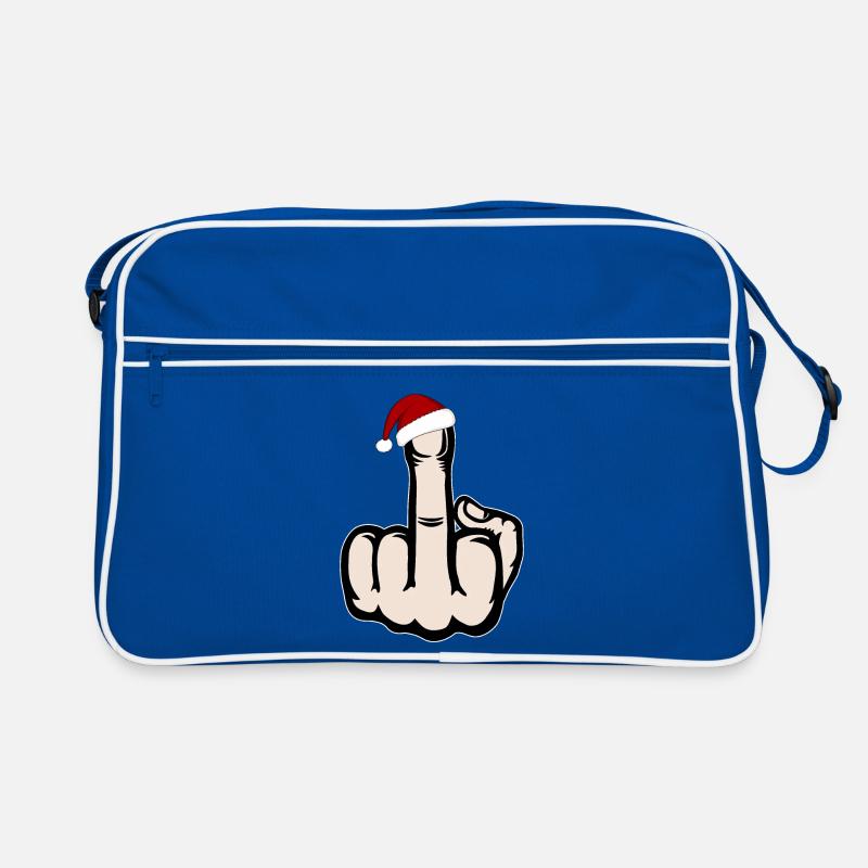 Doigt du milieu Icône de la main de Noël Sac Retro