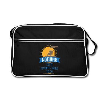 Favorite activity beach: Nothing - Retro Bag - black/white - Front