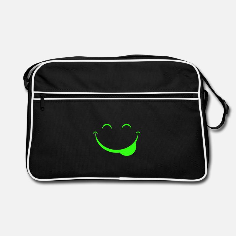 Lustiges Gesicht - Retro Tasche - Schwarz/Weiß