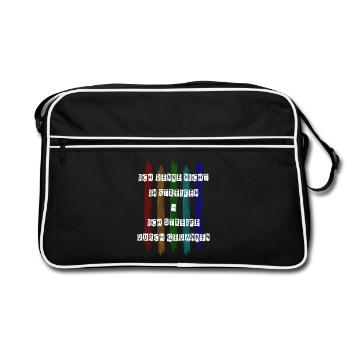 Ich denke nicht in Streifen - Retro Tasche - Schwarz/Weiß - Vorne
