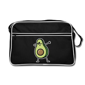 Avocado dab dabbing - Retro Bag - black/white - Front