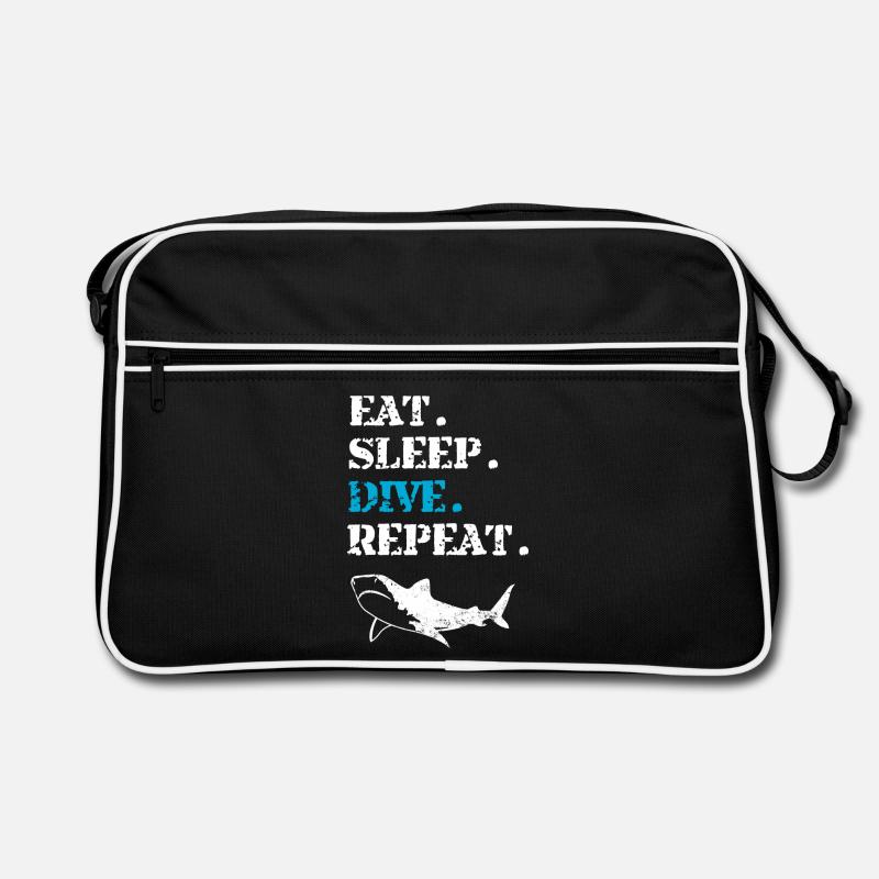 Tauchen Taucher - Retro Tasche - Schwarz/Weiß