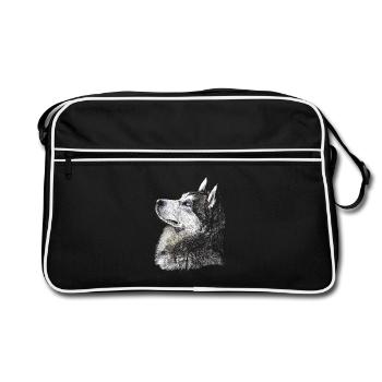 husky - Retro Bag - black/white - Front