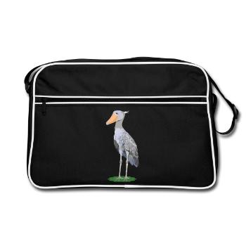 Steffen, Schuhschnabel - Retro Tasche - Schwarz/Weiß - Vorne
