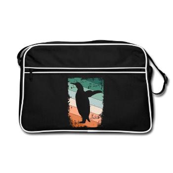 Pinguin Pinguine - Retro Tasche - Schwarz/Weiß - Vorne