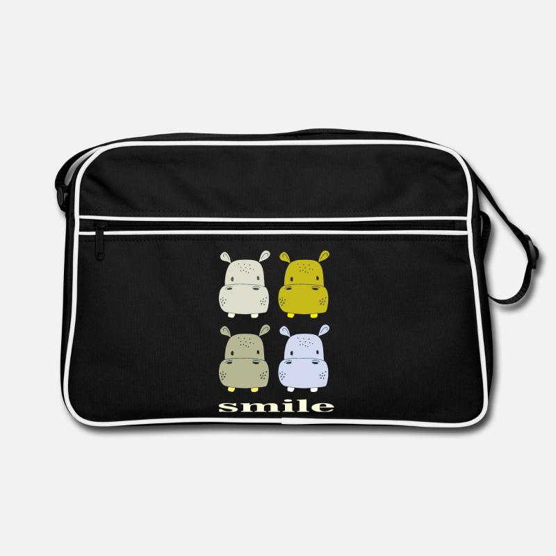 nilpferd smile - Retro Tasche - Schwarz/Weiß