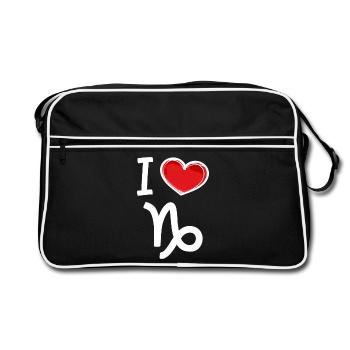 Horoscope Tides Capricorn Heart Statement - Retro Bag - black/white - Front