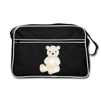 zauberhafter Eisbär als tierischer Begleiter - Retro Tasche - Schwarz/Weiß - Vorne