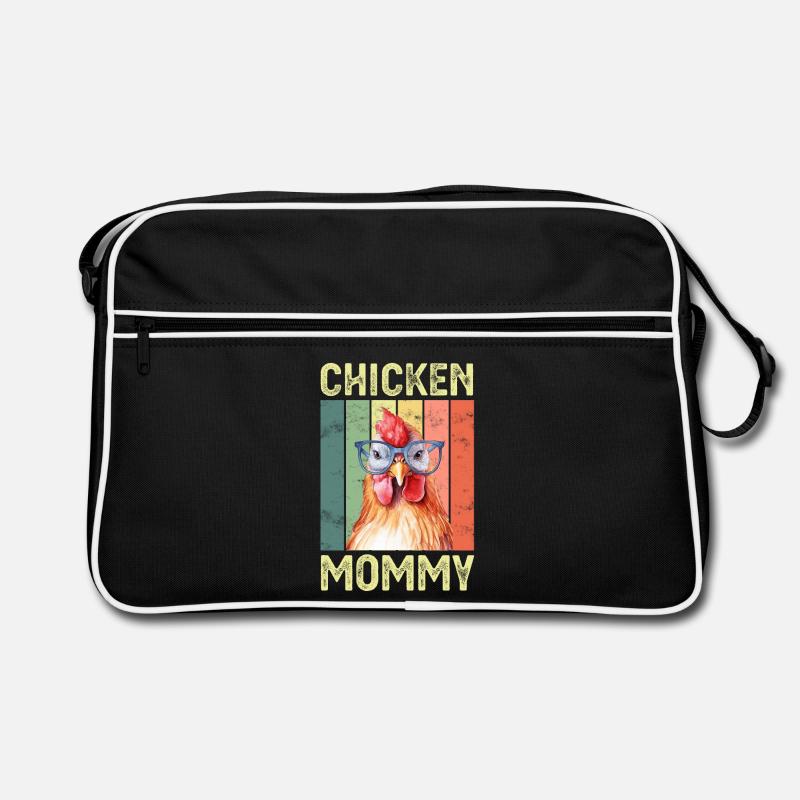 Huhn Hühner - Retro Tasche - Schwarz/Weiß
