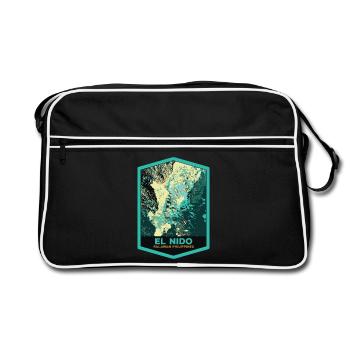 Aerial view of El Nido and fishing boats, Palawan - Retro Bag - black/white - Front