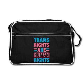LGBTQ Pride Month - Trans Rights Are Human Rights - Retro Bag - black/white - Front