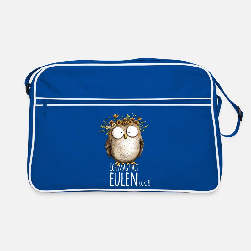 Eule mit Spruch Ich Mag Halt Eulen Retro Tasche