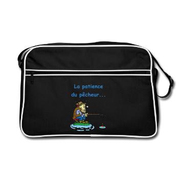 La patience du pêcheur - Sac Retro - noir/blanc - Devant