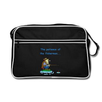 La patience du pêcheur - Sac Retro - noir/blanc - Devant