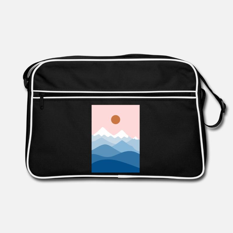 Berglandschaft rosa Retro Tasche