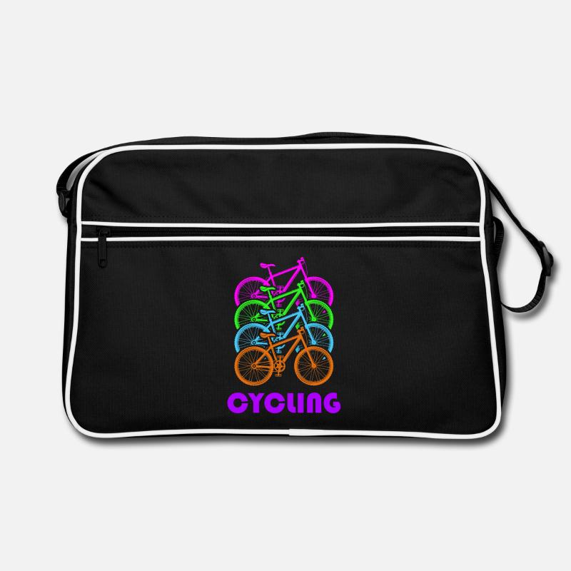 Le vélo, c’est une joie de vivre colorée - Sac Retro - noir/blanc