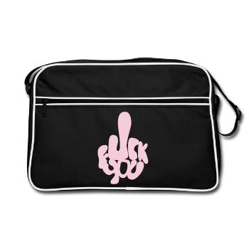 Va te faire foutre en lettres bulles - Sac Retro - noir/blanc - Devant