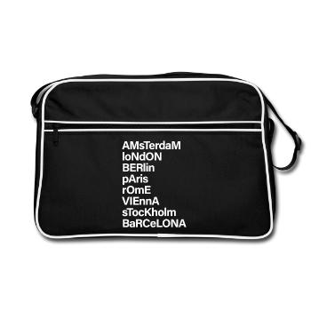 CITY NAMES - World trip in the wardrobe - Retro Bag - black/white - Front