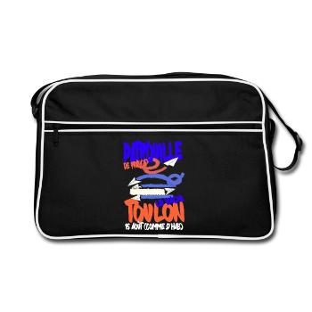 Patrouille de France Toulon 15 aout - Sac Retro - noir/blanc - Devant