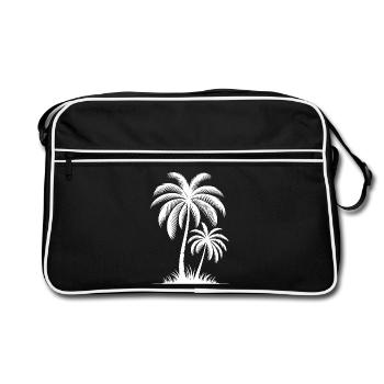 Palm trees are my friends Pure palm idyll - Retro Bag - black/white - Front
