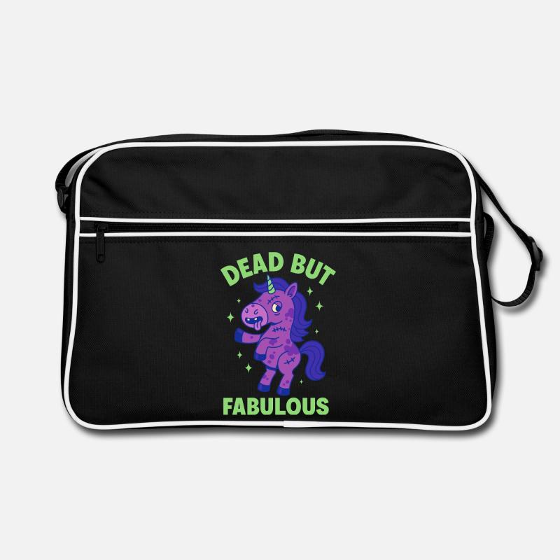 Buntes Einhorn mit Spruch Retro Tasche