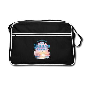 Bali Pastel Beach Resort - Retro Bag - black/white - Front