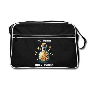 No Mana | Only Pasta Prepping Humor - Retro Bag - black/white - Front